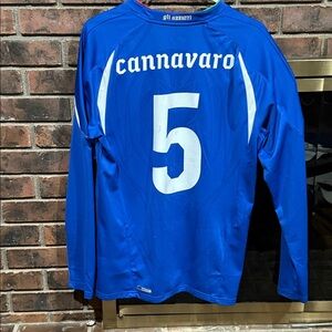 🇮🇹 Vintage Italy National Team Soccer Jersey. Puma | Cannavaro #5 | Long Sleeve